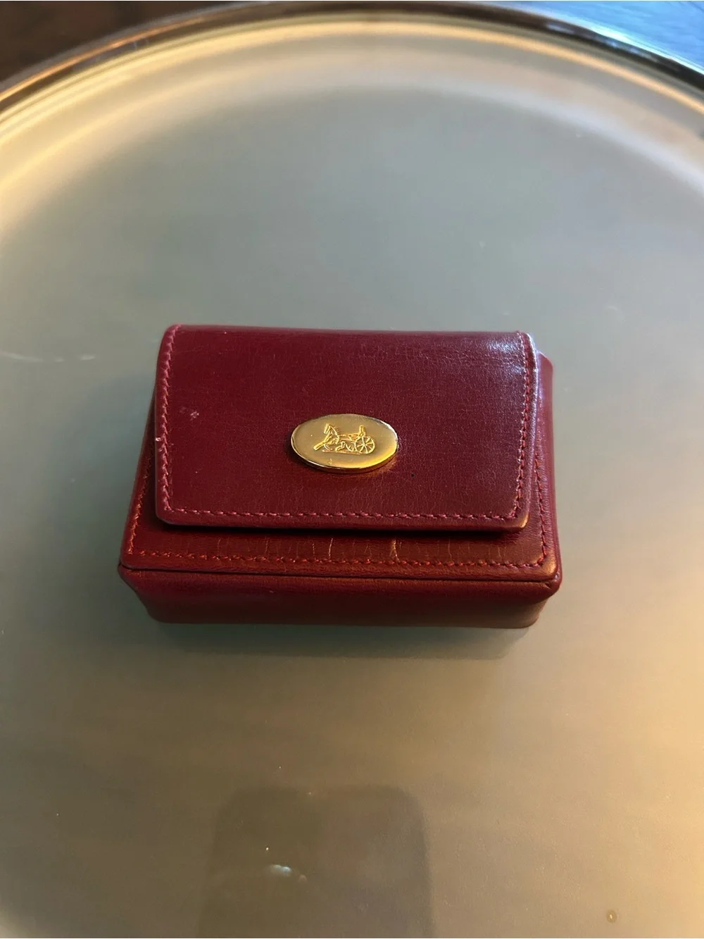 Celine Vintage horse/carriage  Leather Small Wallet/Coin CAN HOLD EAR BUDS EUC